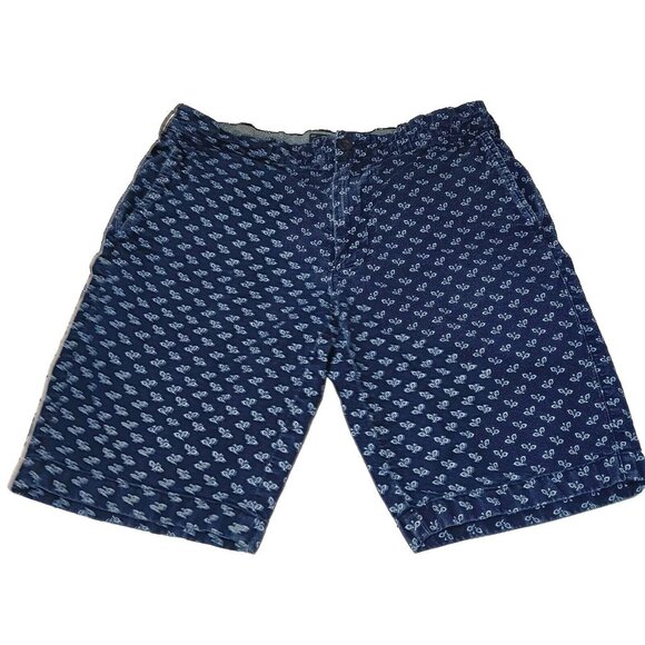 J.CREW Other - J Crew Shorts Men 31 Chambray Blue Plant Print Casual Chino Nature Classic